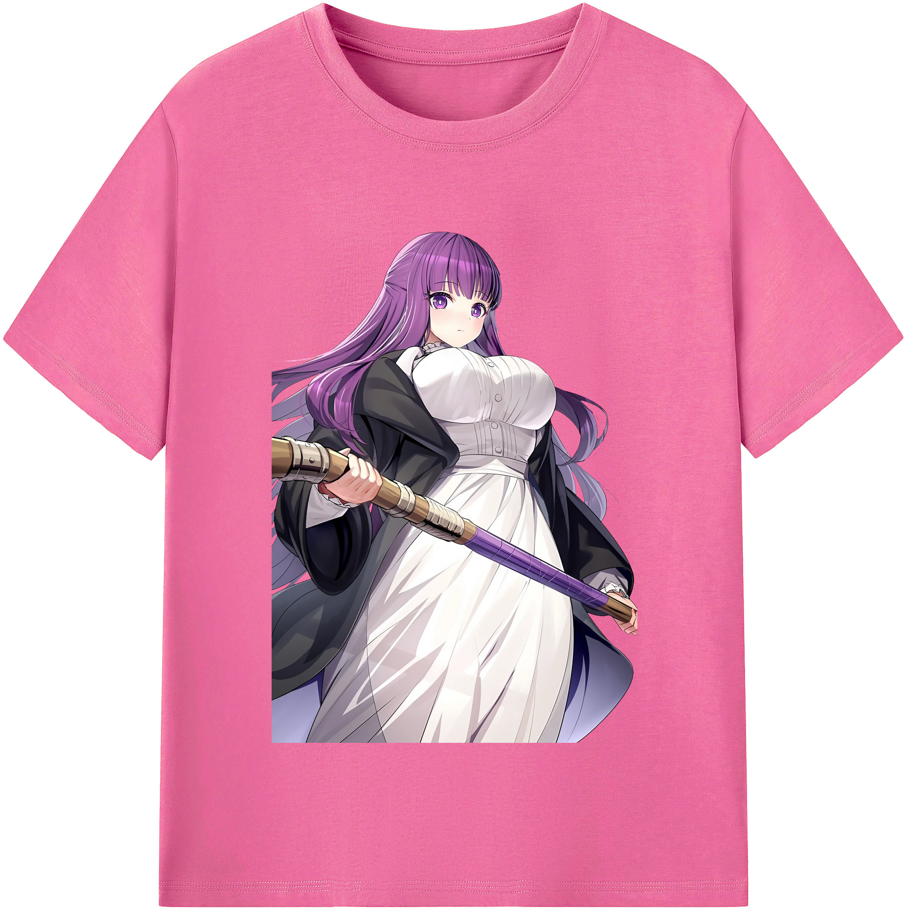 （画像用） 葬送のフリーレン Frieren レディースカジュアルプリントTシャツ（綿100％）